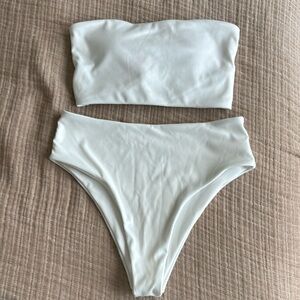 White two piece bikini